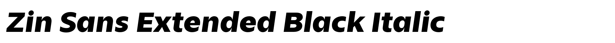 Zin Sans Extended Black Italic image